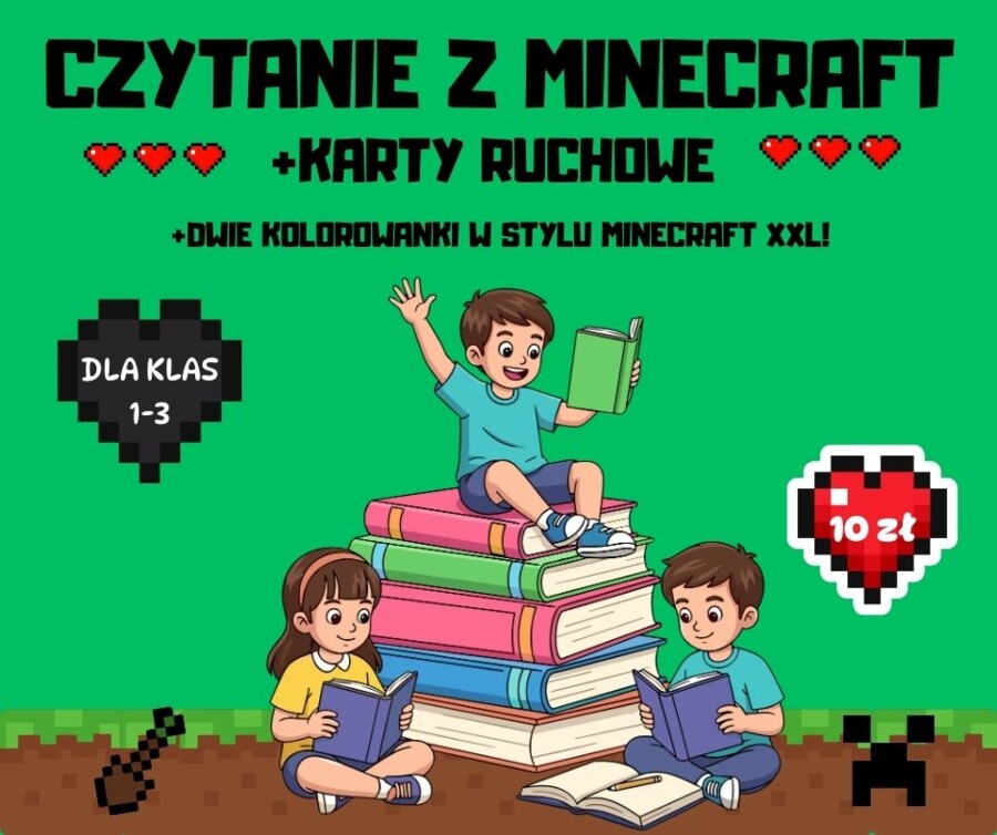 🟩Przygody Blokowego Świata – 40 Czytanek + 36 Kart Ruchowych+GRATIS!🟩