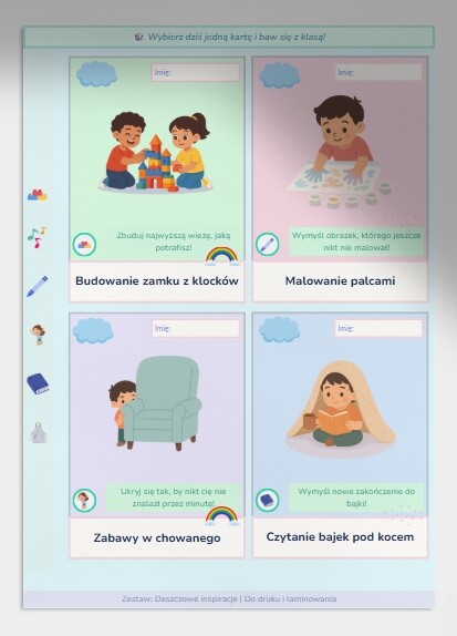 Karty Obrazkowe: "Deszczowe inspiracje"