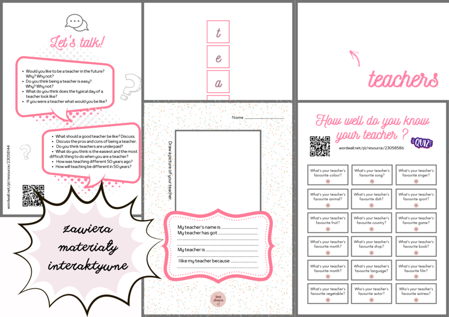 DZIEŃ NAUCZYCIELA po angielsku - mini resource pack