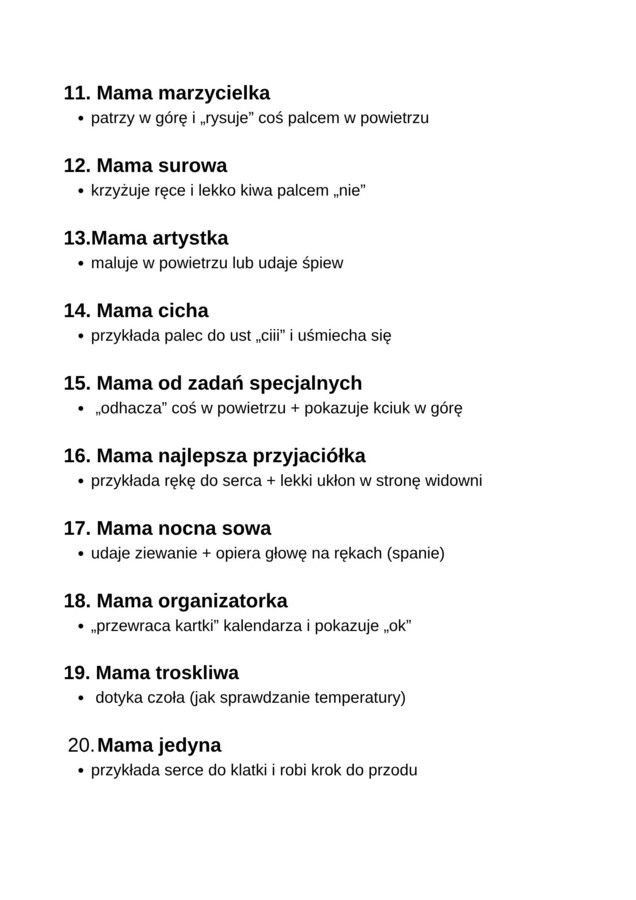 Mamy są różne - wszystkie wyjątkowe ( scenariusz apelu)