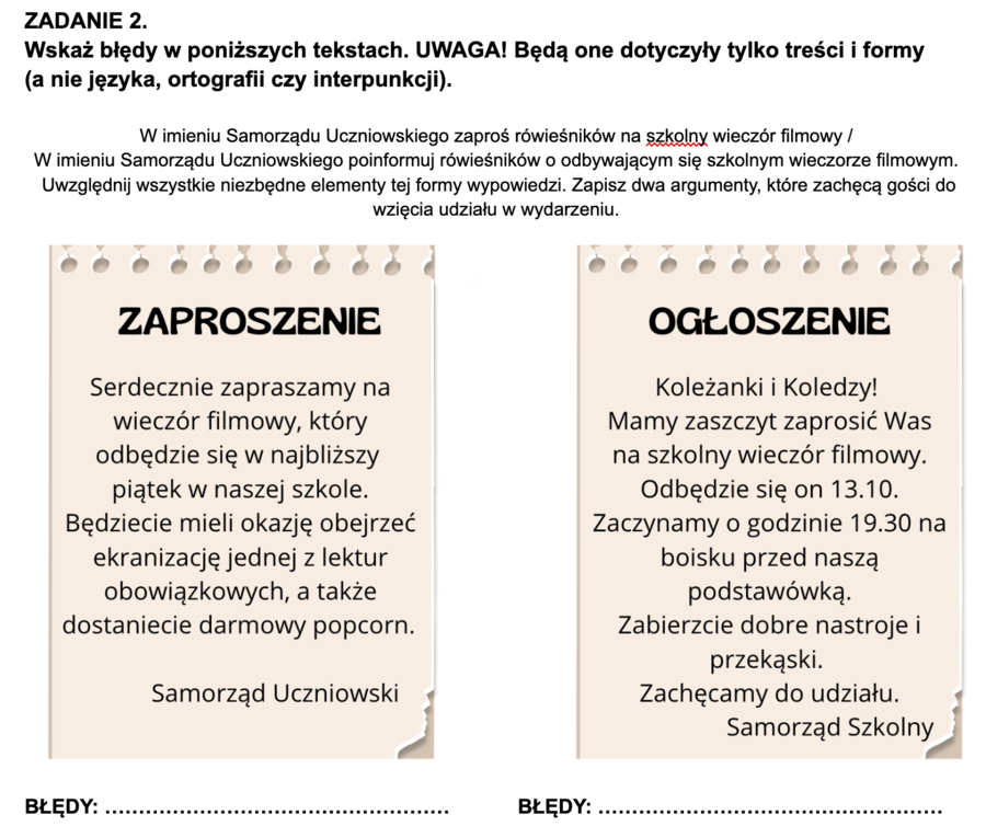 ZAPROSZENIE i OGŁOSZENIE na e8
