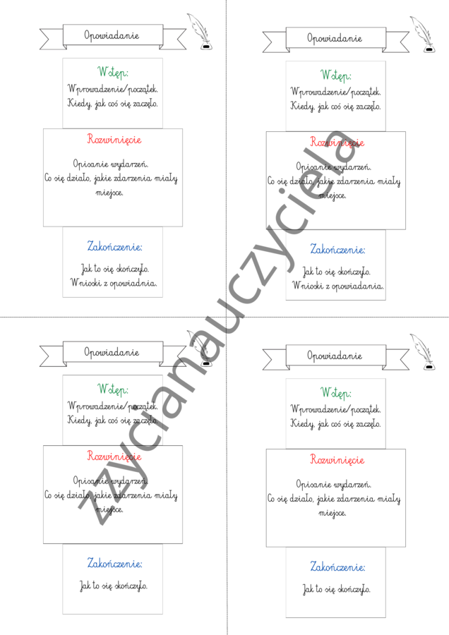 Formy pisemne - opowiadanie i opis przedmiotu