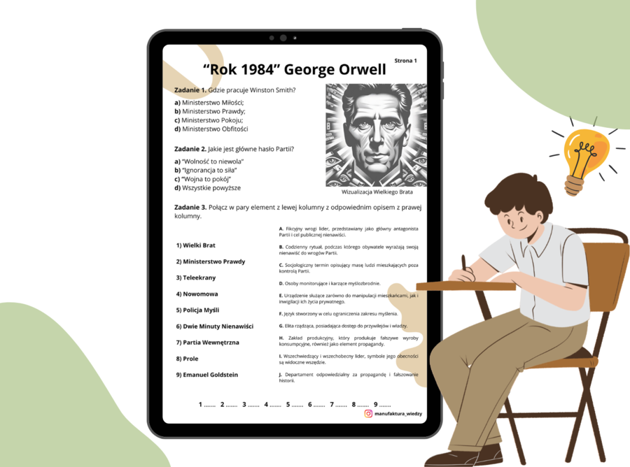 "Rok 1984" - George Orwell - karty pracy