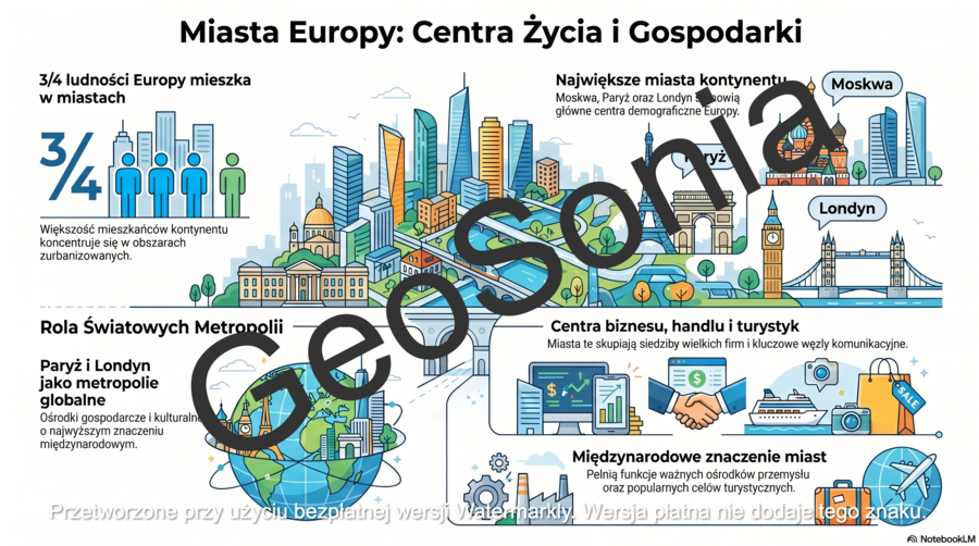 Wielkie miasta Europy: Paryż i Londyn geografia klasa 6 sketchnotka
