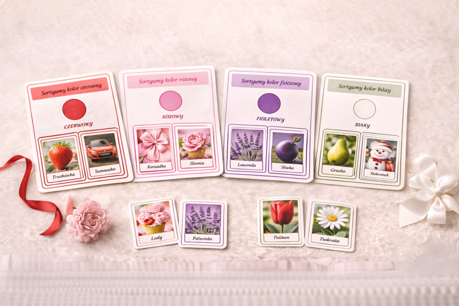 Jagodowe kolory – karty do segregowania