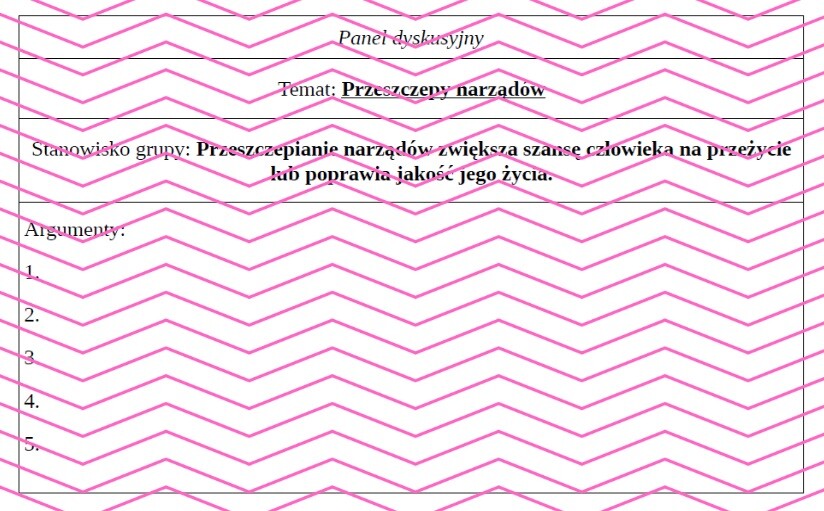 Zaburzenia układu odpornościowego - panel dyskusyjny / debata szkolna. Biologia klasa 7.