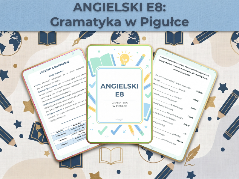 Gramatyczny Pewniak Ósmoklasisty: Ostateczna Powtórka E8 (100 stron + Klucz) – Promocja przedegzaminacyjna