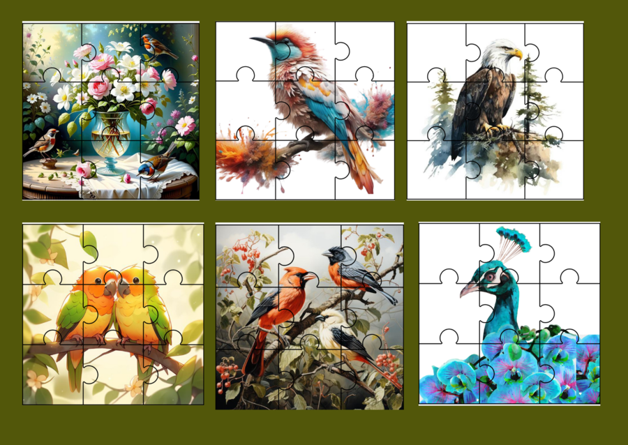DZIEŃ PTAKÓW – PUZZLE – 18 obrazków - wiosna