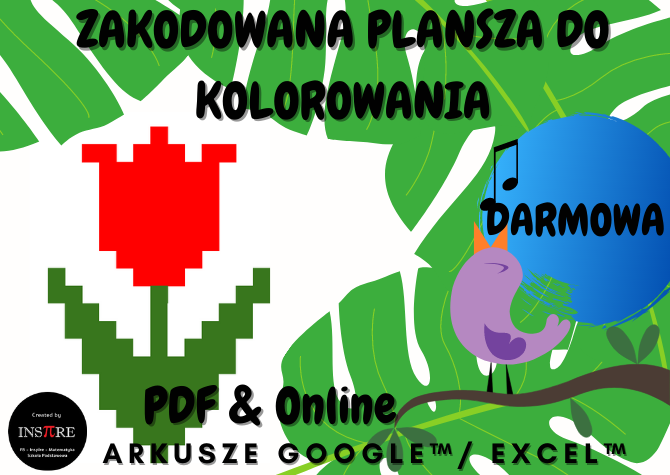 DZIEŃ MAMY - KWIATEK DLA MAMY - ZAKODOWANA PLANSZA DO KOLOROWANIA (do druku oraz online)