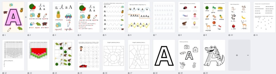 Litera A- zadania dla zerówki 6latka UTRWALACZ