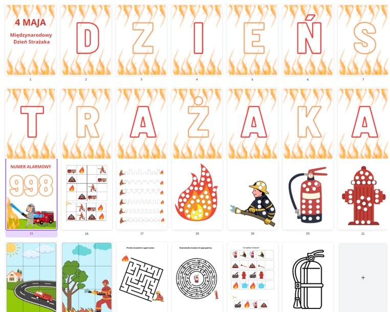 Dzień Strażaka - girlanda + zadania