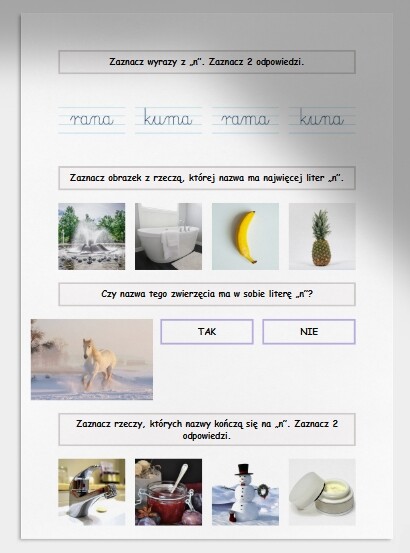 N i n. Karta pracy. Sprawdzian