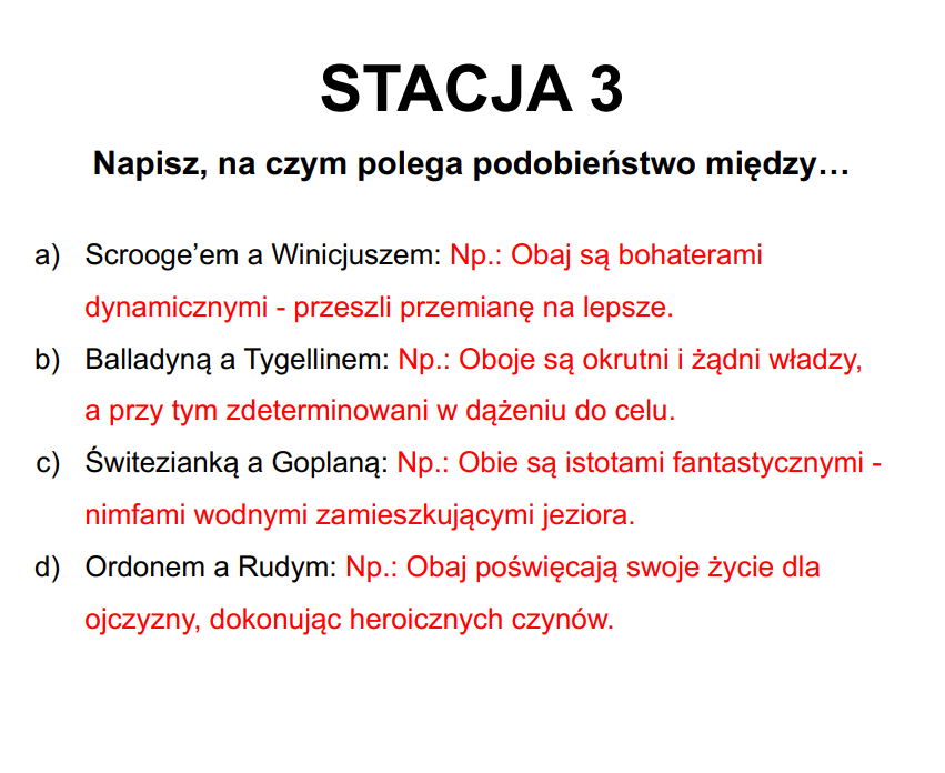 POWTÓRKOWE STACJE ZADANIOWE Egzamin ósmoklasisty z języka polskiego