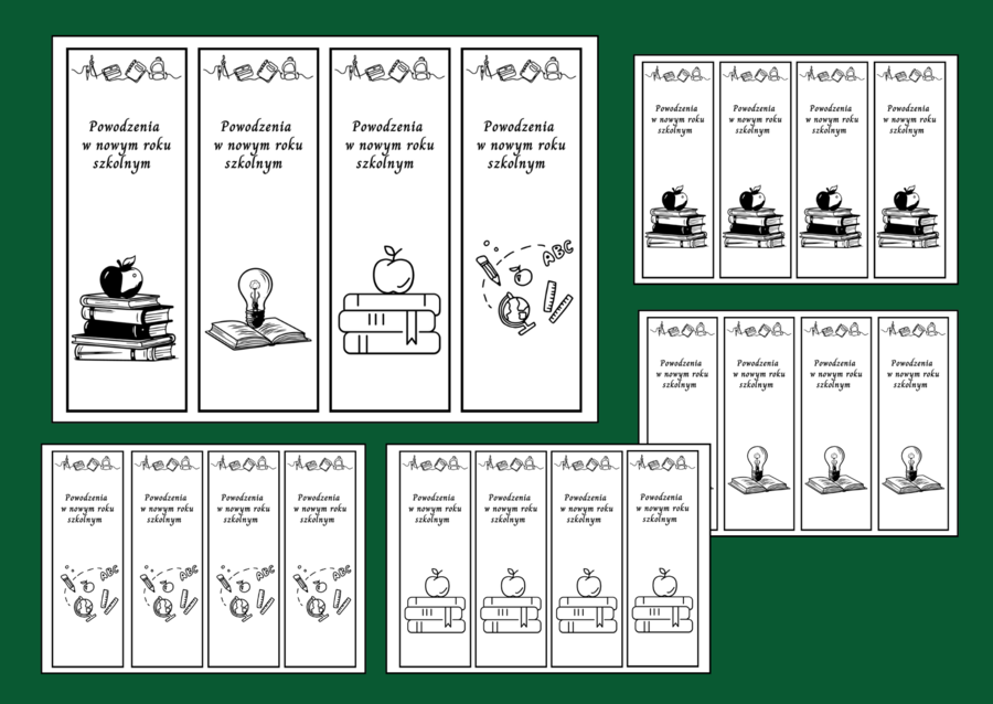 POWRÓT DO SZKOŁY – szkoła – zakładki do książek – zakładka – wersja 1