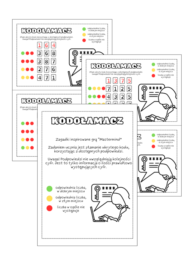 KODOŁAMACZ. Łamigłówki logiczne. Kodowanie. Koniec roku szkolnego.