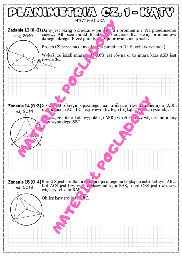 MINI MATURA - PLANIMETRIA cz. 1 - kąty