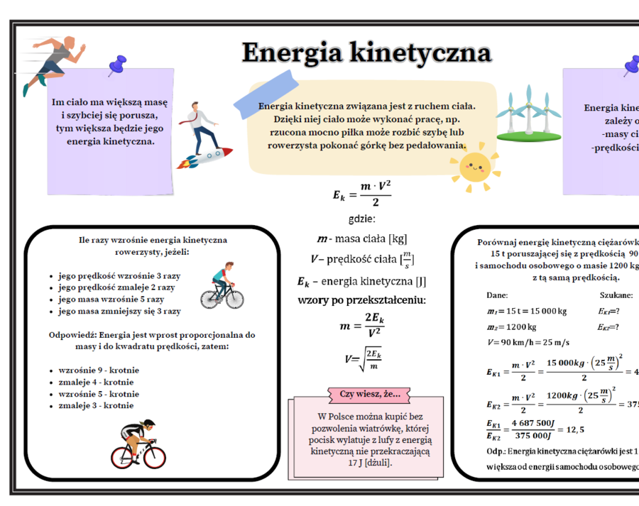 Fizyka kl.7 (SP) Temat: Energia kinetyczna. (Graficzna karta pracy-2 egzemplarze)