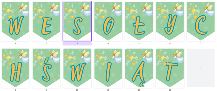 Girlanda - baner - napis - Wesołych Świąt - 13x A4