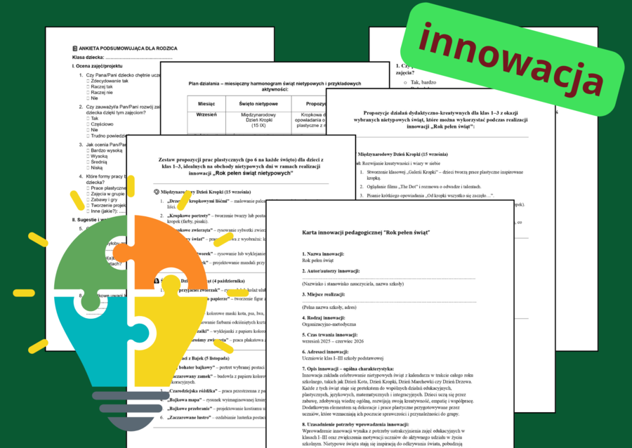 "Rok pełen świąt nietypowych" – INNOWACJA pedagogiczna dla klas 1–3
