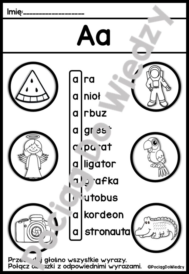 Czytam wyrazy, rozpoznaję obrazki