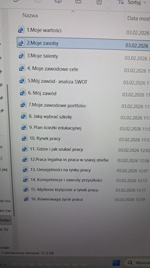 Karty pracy na zajęcia z doradztwa zawodowego  dla klas 7-8