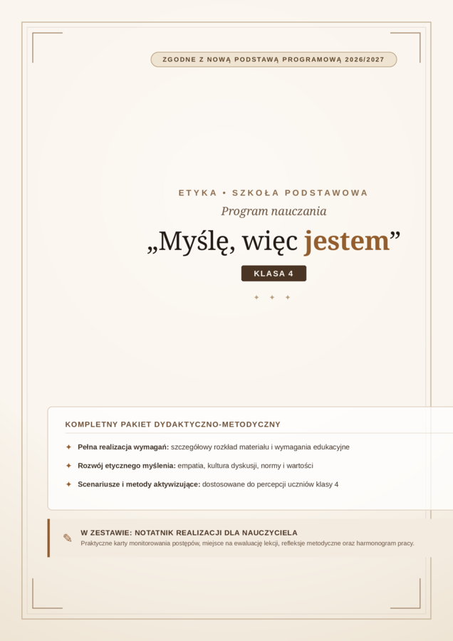 Program nauczania Etyka nowa podstawa programowa