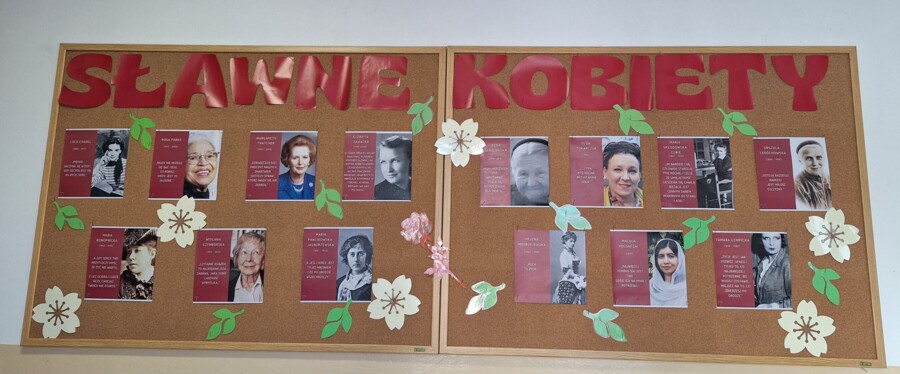 Sławne kobiety - girlanda, napis, Dzień Kobiet