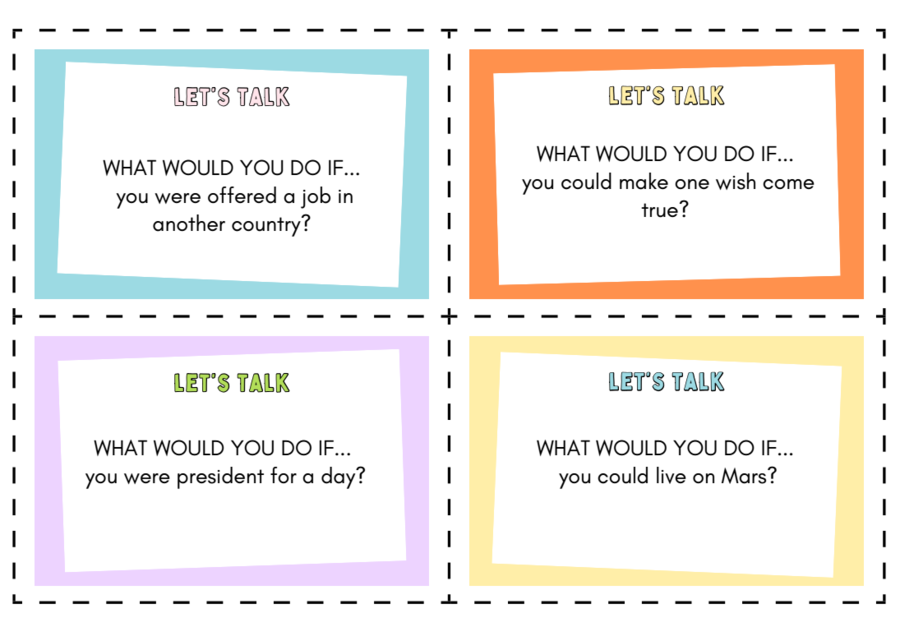 Conversation game for speaking practice - second conditional