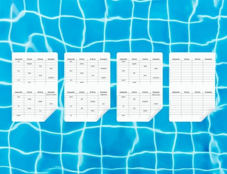 Steps Plus 6 - Czasowniki nieregularne - Tabele do uzupełnienia - Kartkówki