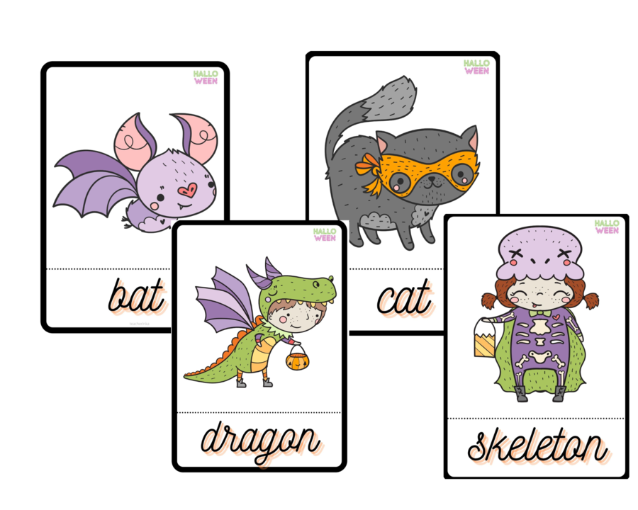 Karty Obrazkowe Halloween Flashcards