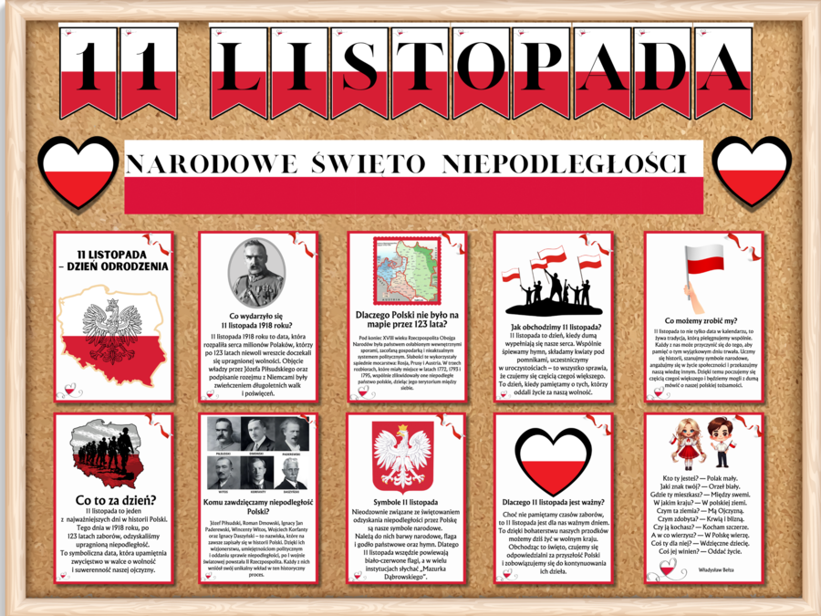 11 LISTOPADA - NARODOWE ŚWIĘTO NIEPODLEGŁOŚCI - gazetka dydaktyczna