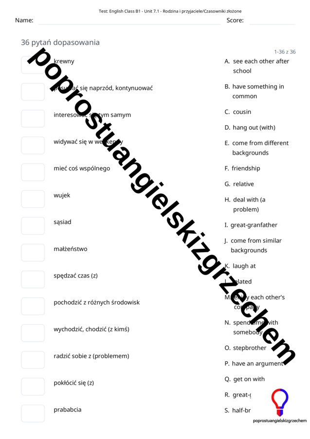 English Class B1 – Unit 7 – testy