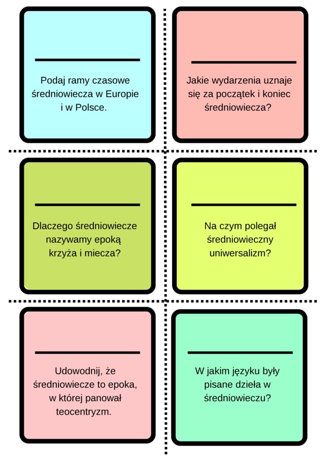 Średniowiecze – karty do gry