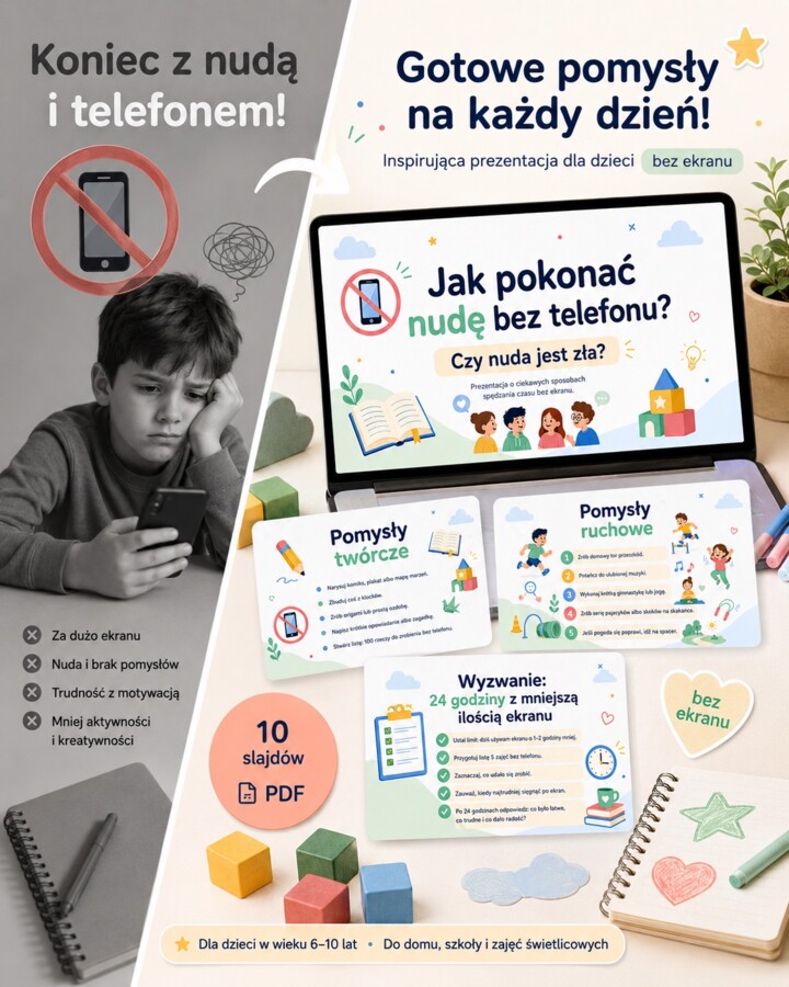 Prezentacja. Jak pokonać nudę bez telefonu?