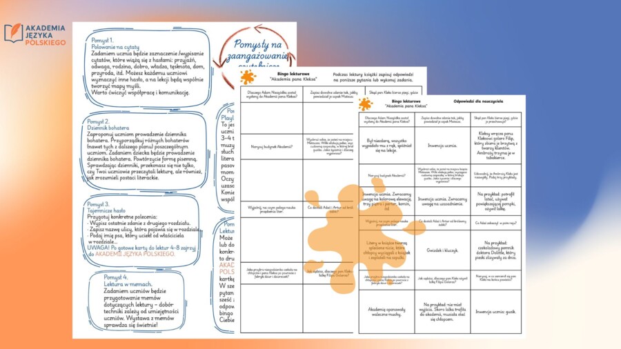 Akademia Pana Kleksa - bingo lekturowe - pomysł na zaangażowanie czytelnicze uczniów