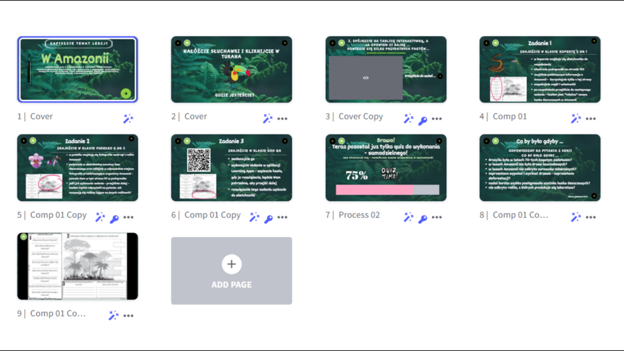 W Amazonii – escape room – lekcja multimedialna – w genial.ly