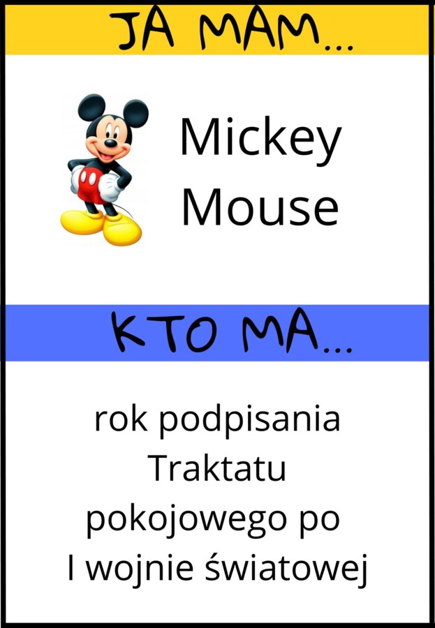 Gra Ja mam, kto ma - Europa i świat po I wojnie światowej