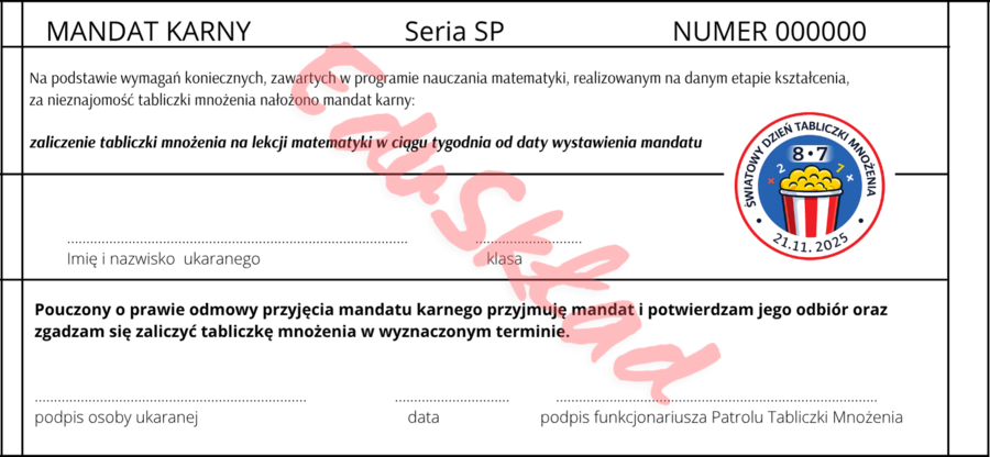 🎯Mandat, który motywuje! Zabawny sposób na opanowanie tabliczki mnożenia.