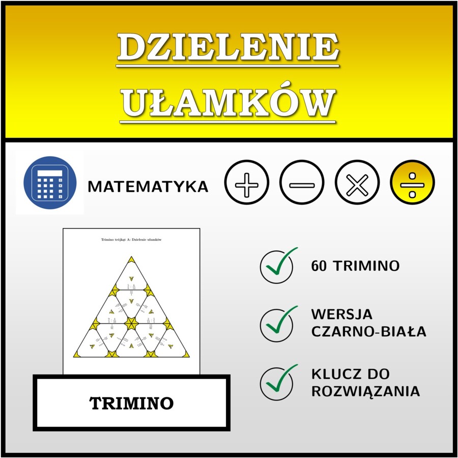 Trimino - Dzielenie ułamków | matematyka