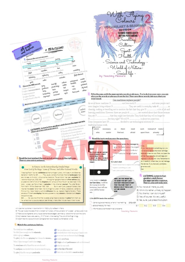 Egzamin ósmoklasisty - resource book: With Flying Colours! 1,2 by Teaching Pleasure