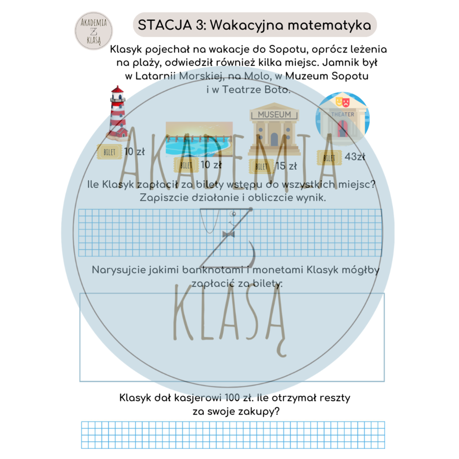 5 STACJI ZADANIOWYCH dla kl.2 – WAKACYJNA PRZYGODA Z KLASYKIEM