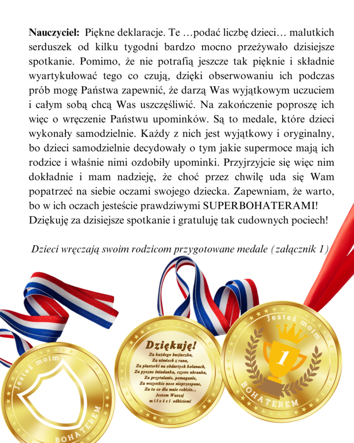 Mama i Tata- superbohaterowie; scenariusz przedstawienia dla grup przedszkolnych