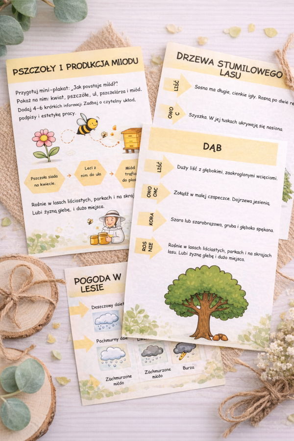 Kubuś Puchatek w Stumilowym Lesie – pakiet 20 kart pracy dla klas 1–3