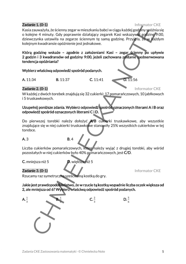 Powtórzenie E8 Egzamin ósmoklasisty – Zastosowania matematyki + 2x GRATIS!