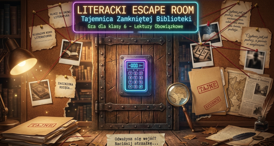 Gra Escape room na podsumowanie lektur w klasie 6