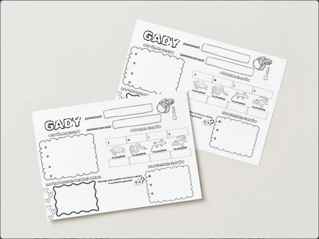 Gady- garficzna notatka do zeszytu