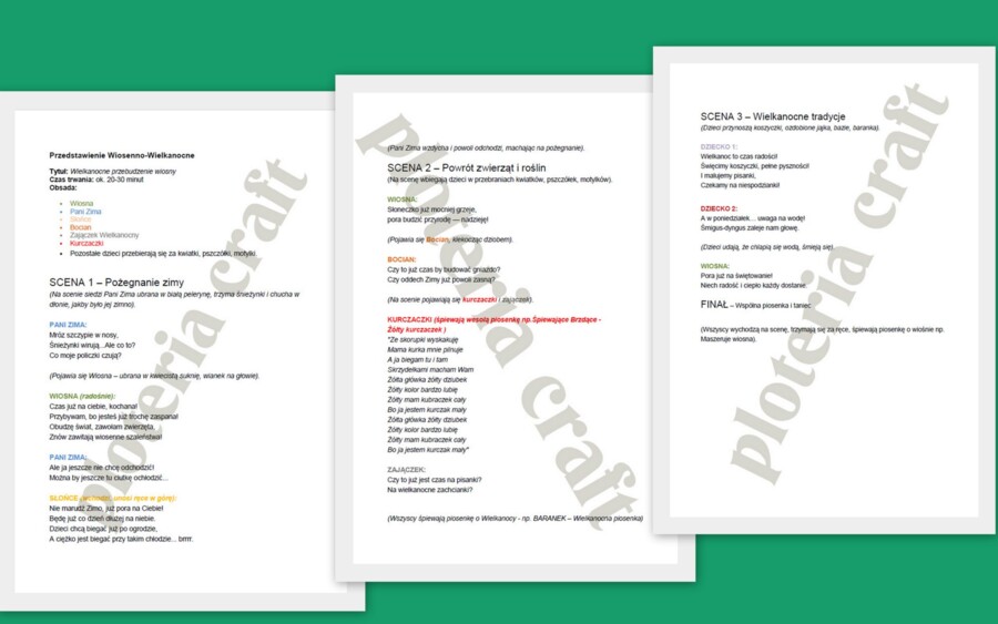 Scenariusz przedstawienia wiosna- wielkanoc (podgląd)