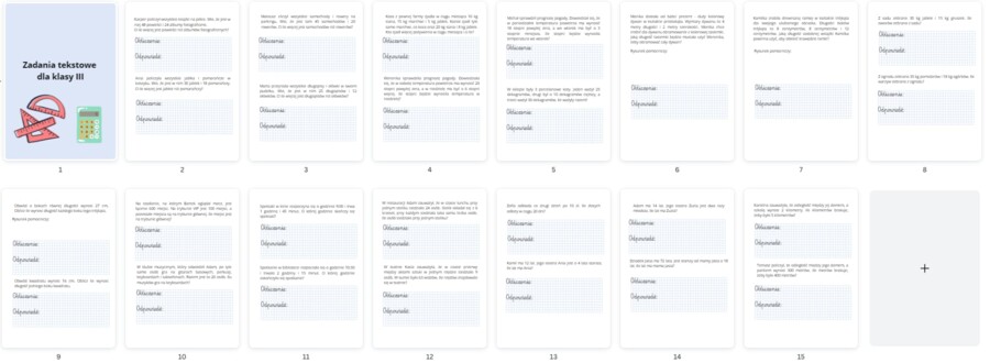 Zadania tekstowe dla klasy 3 - poziom łatwy