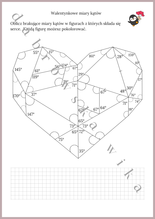 Walentynkowe miary kątów