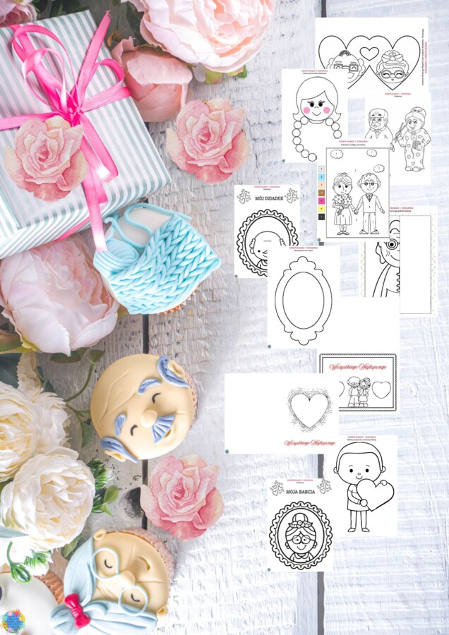 DZIEŃ BABCI I DZIADKA - KARTY PRACY, LAURKI, KOLOROWANKI.